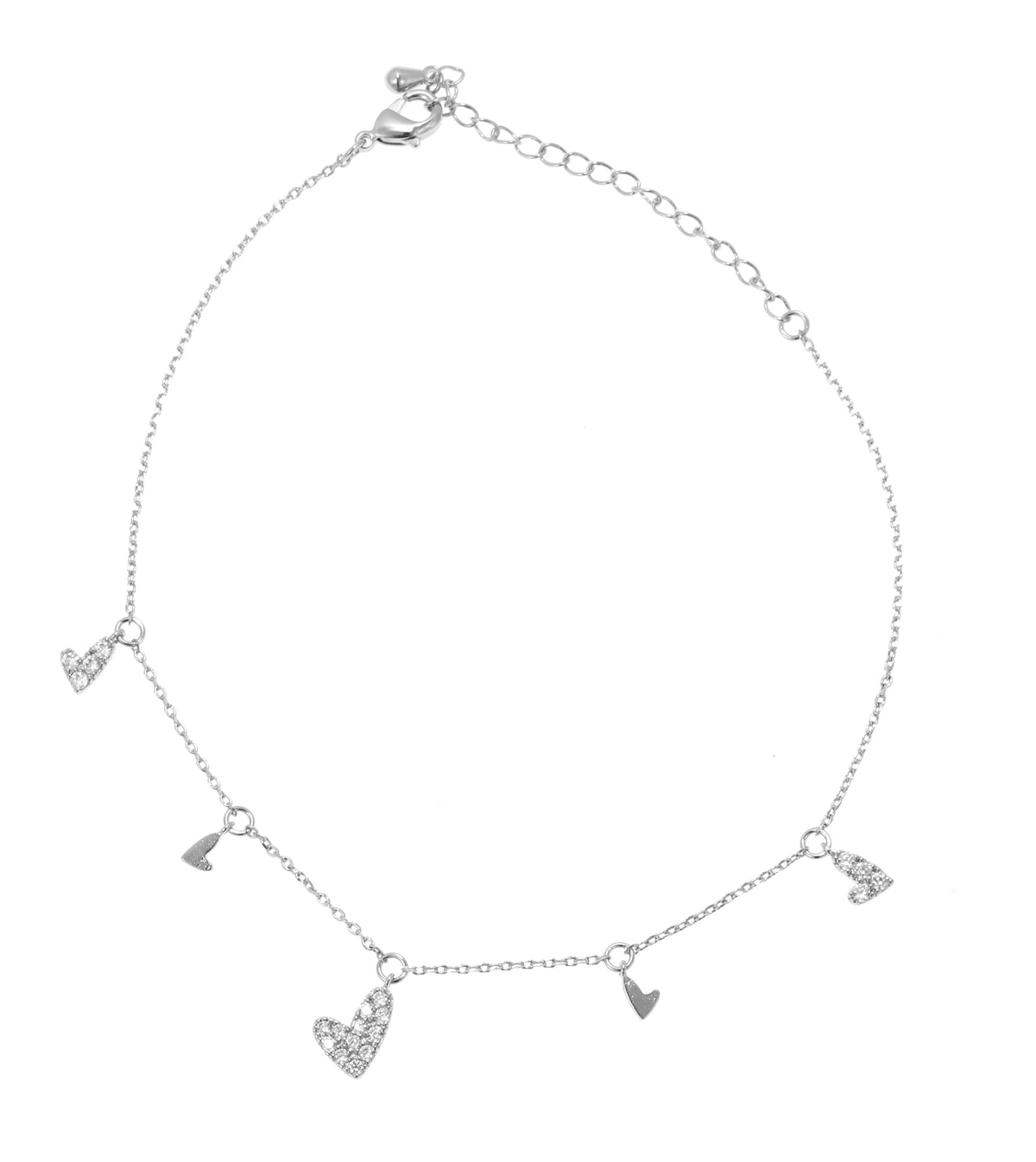 خلخال رقيق متدلٍّ على شكل قلب Delicate Dangling Heart Charm Anklet