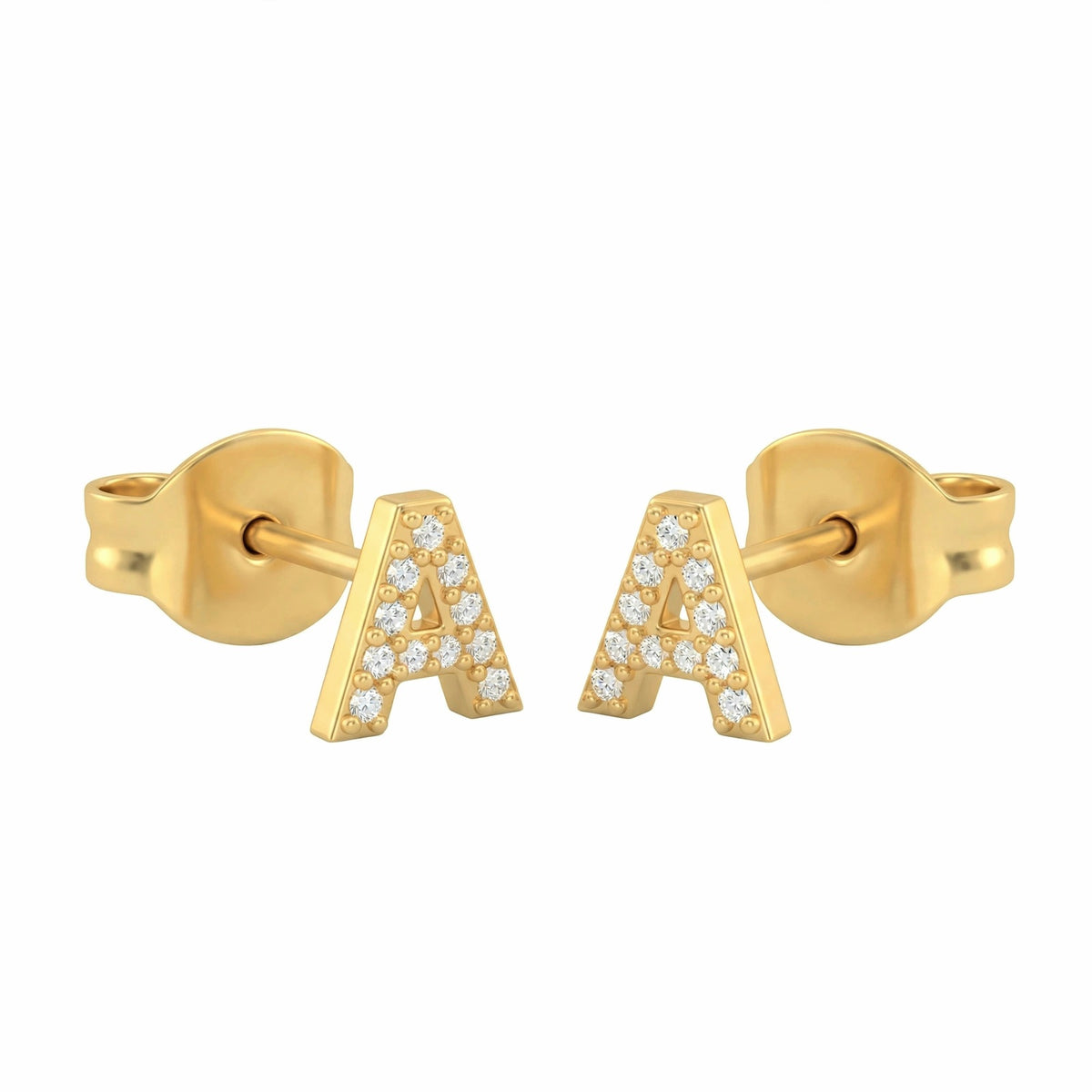 أقراط صغيرة على شكل حروف, مقاس 3 مم Petite stud earrings shaped letters size 3mm
