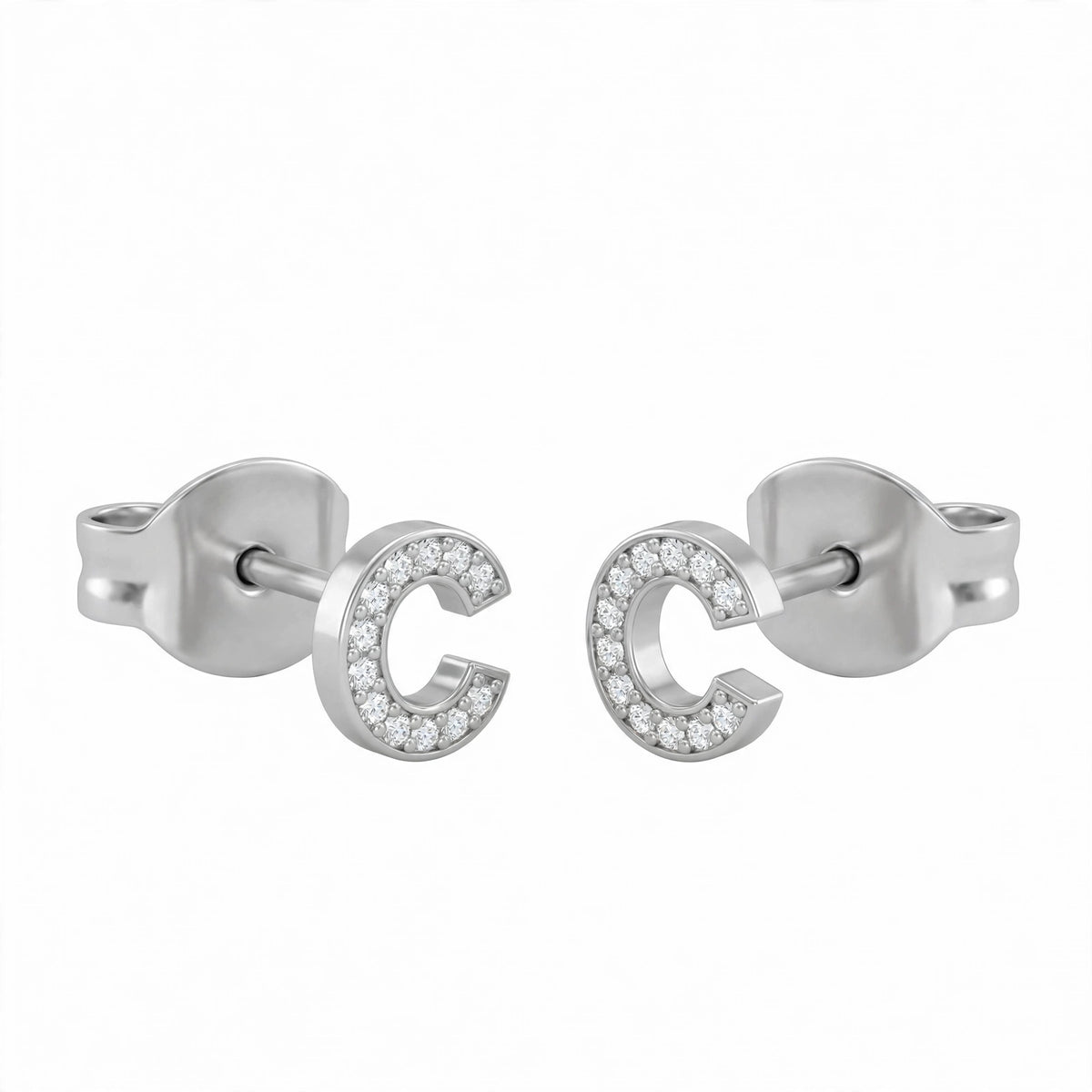 أقراط صغيرة على شكل حروف, مقاس 3 مم Petite stud earrings shaped letters size 3mm