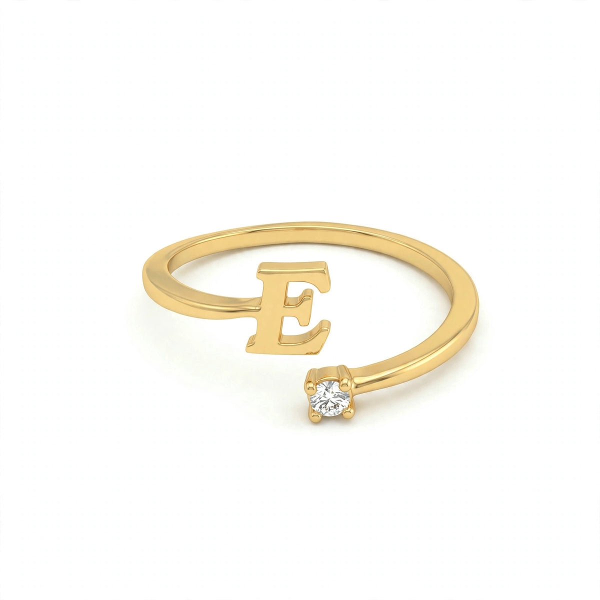 خاتم بتصميم مفتوح حرف مقاس 4ملم Open-wrap ring letter size 4mm