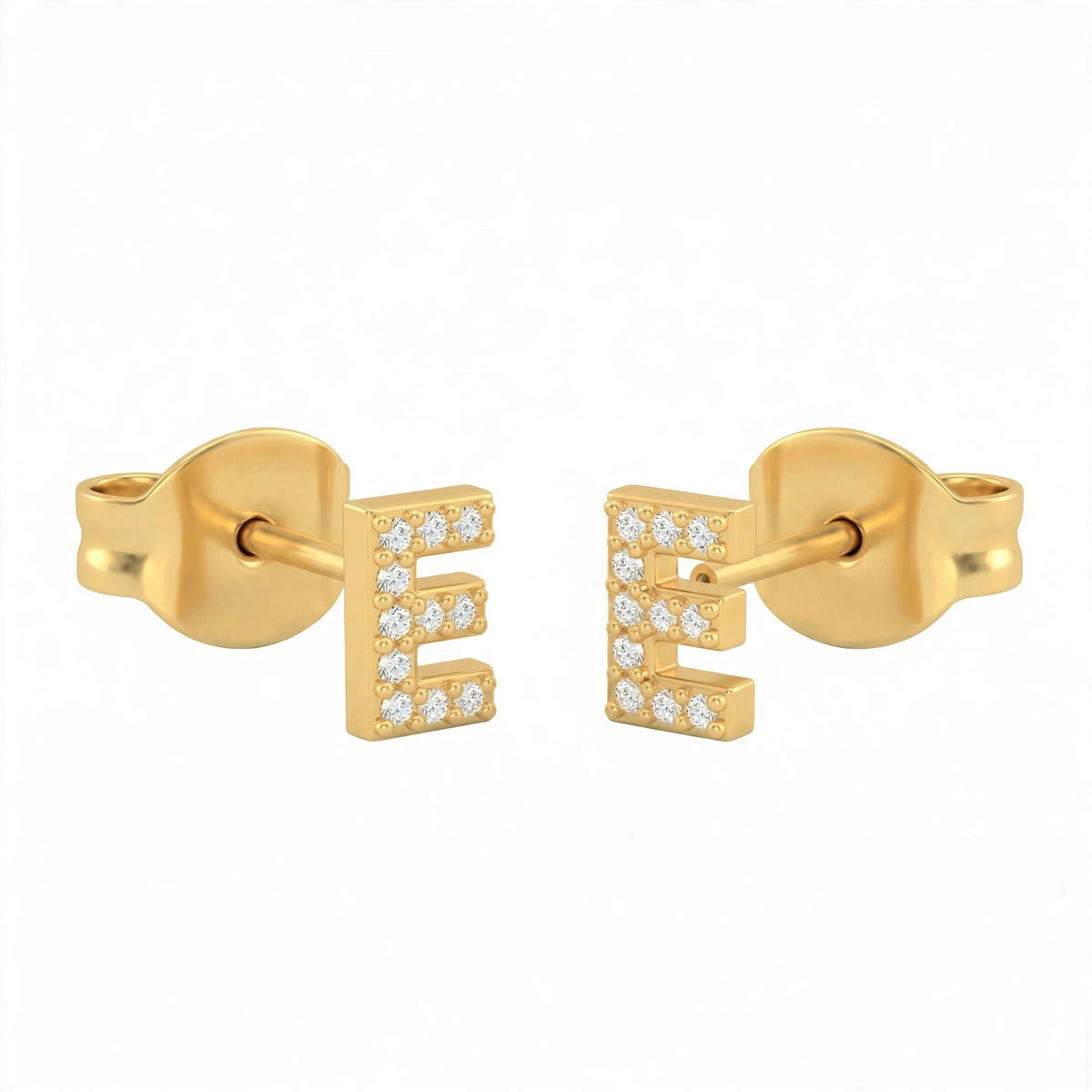أقراط صغيرة على شكل حروف, مقاس 3 مم Petite stud earrings shaped letters size 3mm