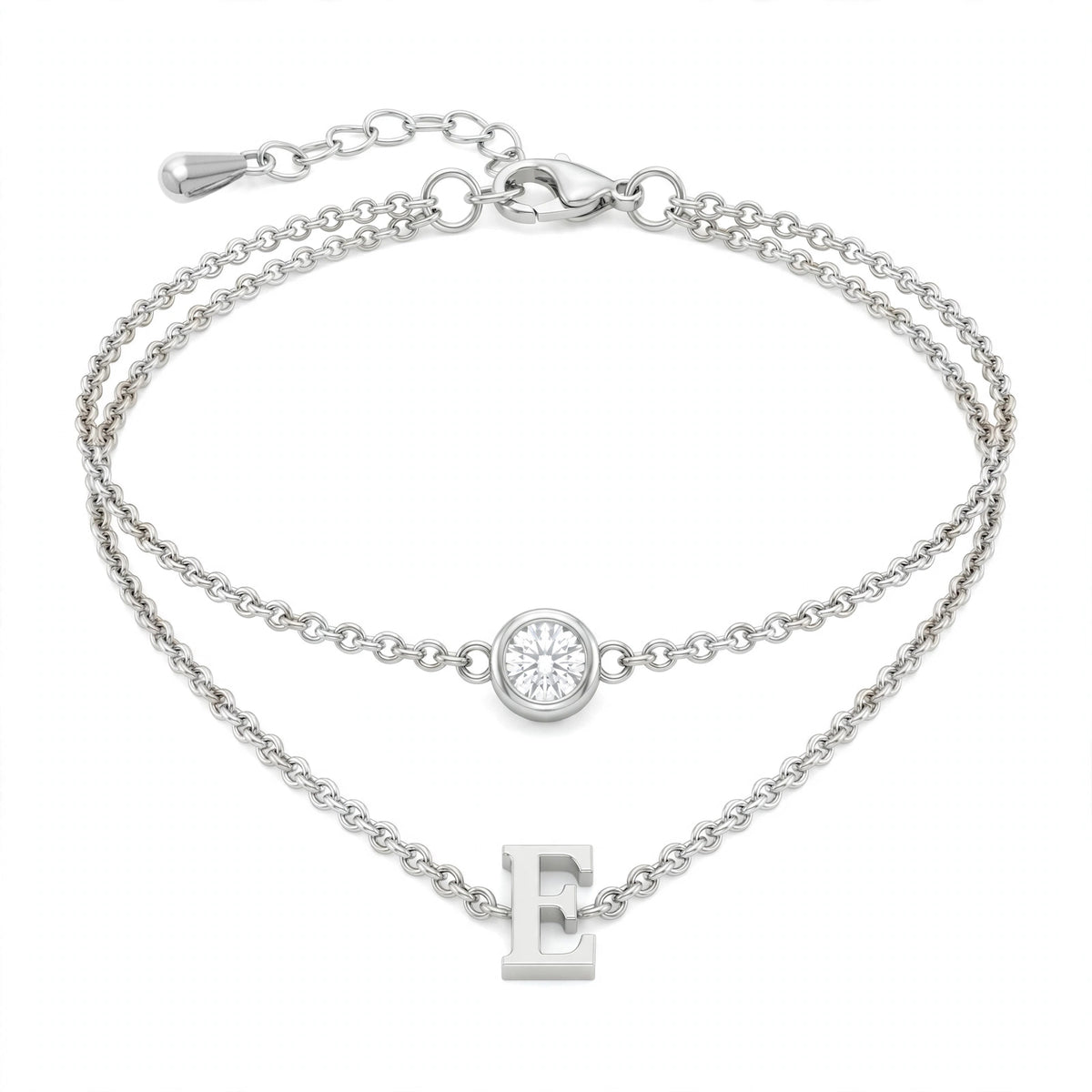 سوار بتصميم مزدوج الطبقات حرف مقاس 4ملم Double-layer bracelet letter size 4mm