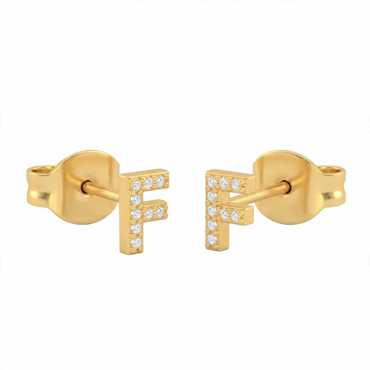 أقراط صغيرة على شكل حروف, مقاس 3 مم Petite stud earrings shaped letters size 3mm