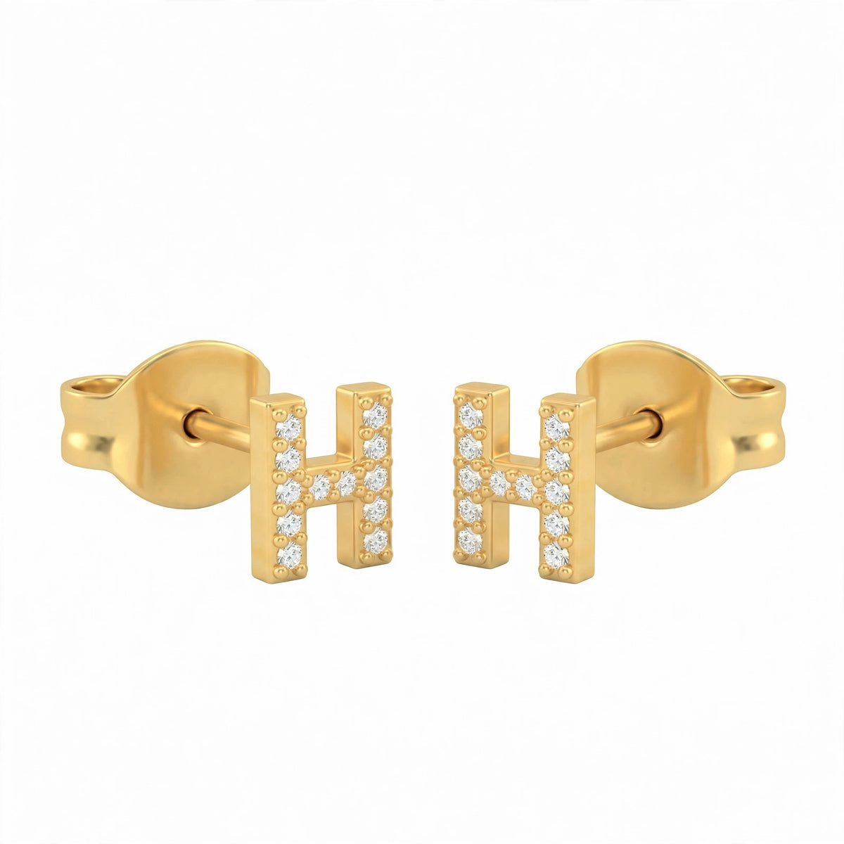 أقراط صغيرة على شكل حروف, مقاس 3 مم Petite stud earrings shaped letters size 3mm