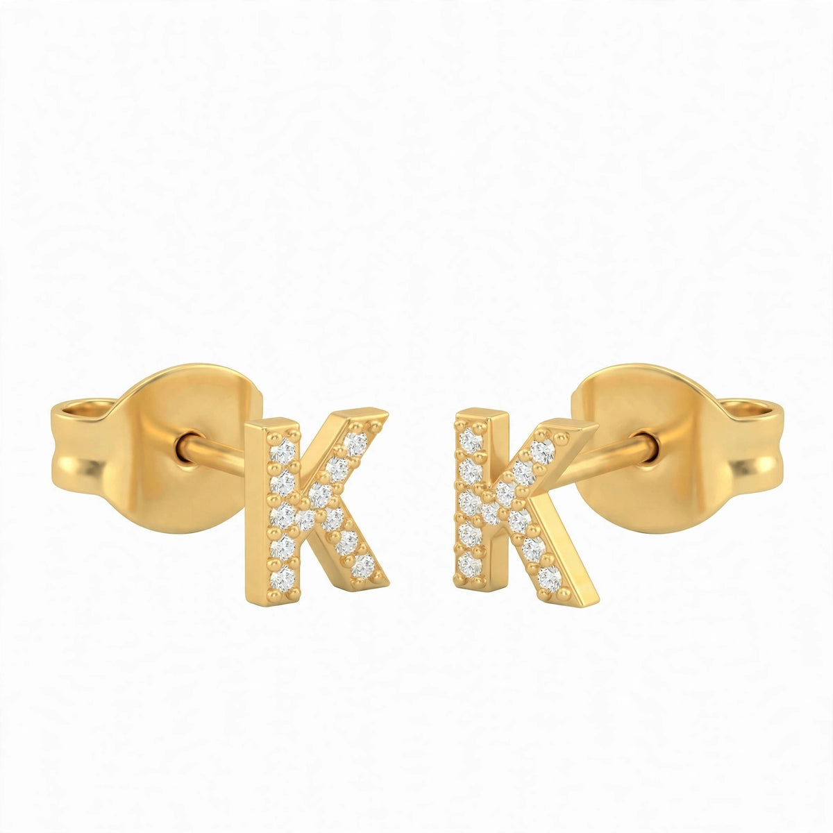 أقراط صغيرة على شكل حروف, مقاس 3 مم Petite stud earrings shaped letters size 3mm