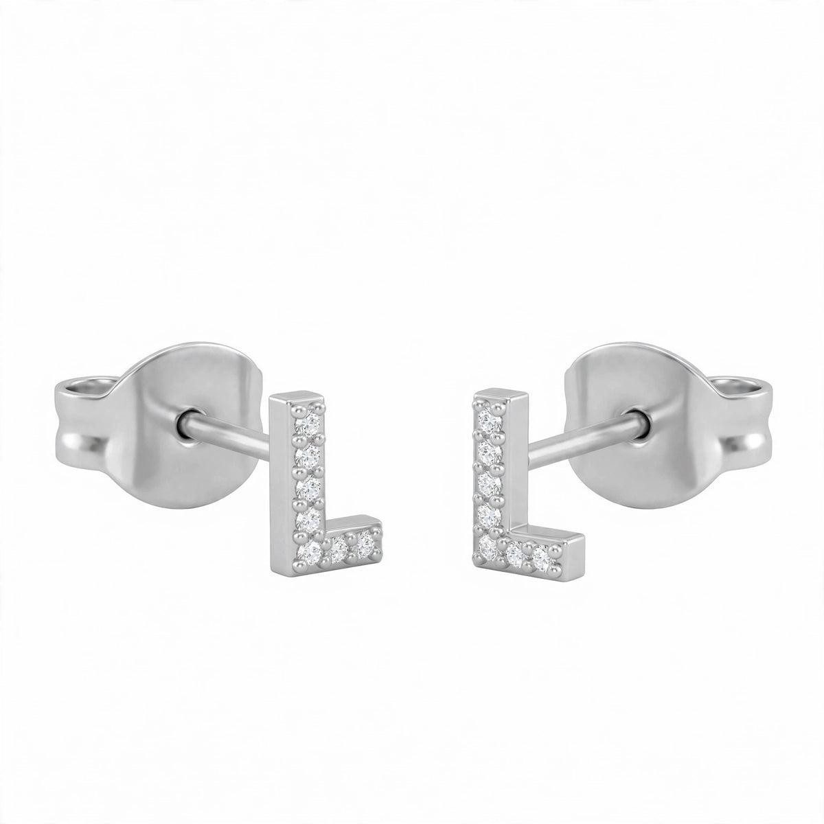 أقراط صغيرة على شكل حروف, مقاس 3 مم Petite stud earrings shaped letters size 3mm