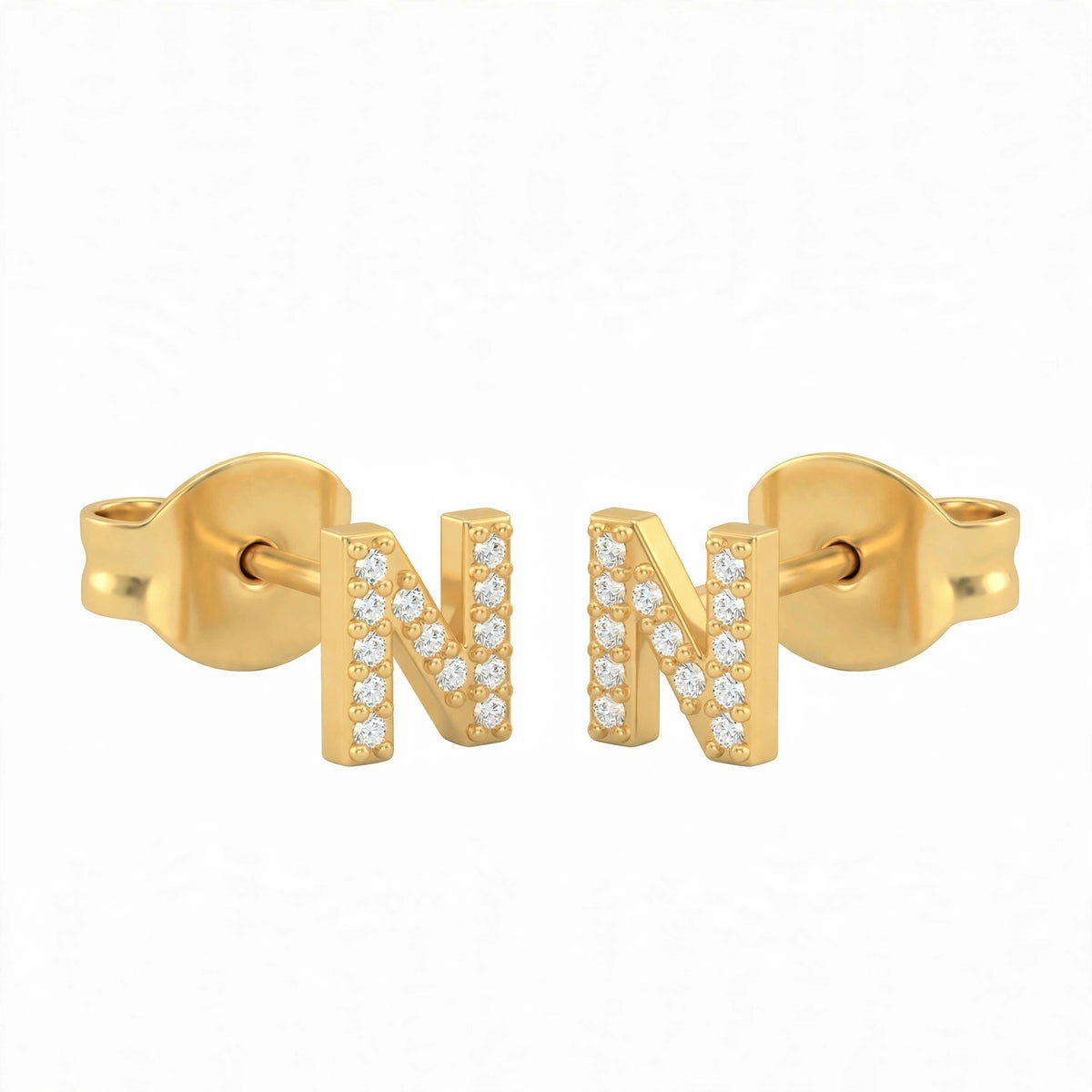 أقراط صغيرة على شكل حروف, مقاس 3 مم Petite stud earrings shaped letters size 3mm