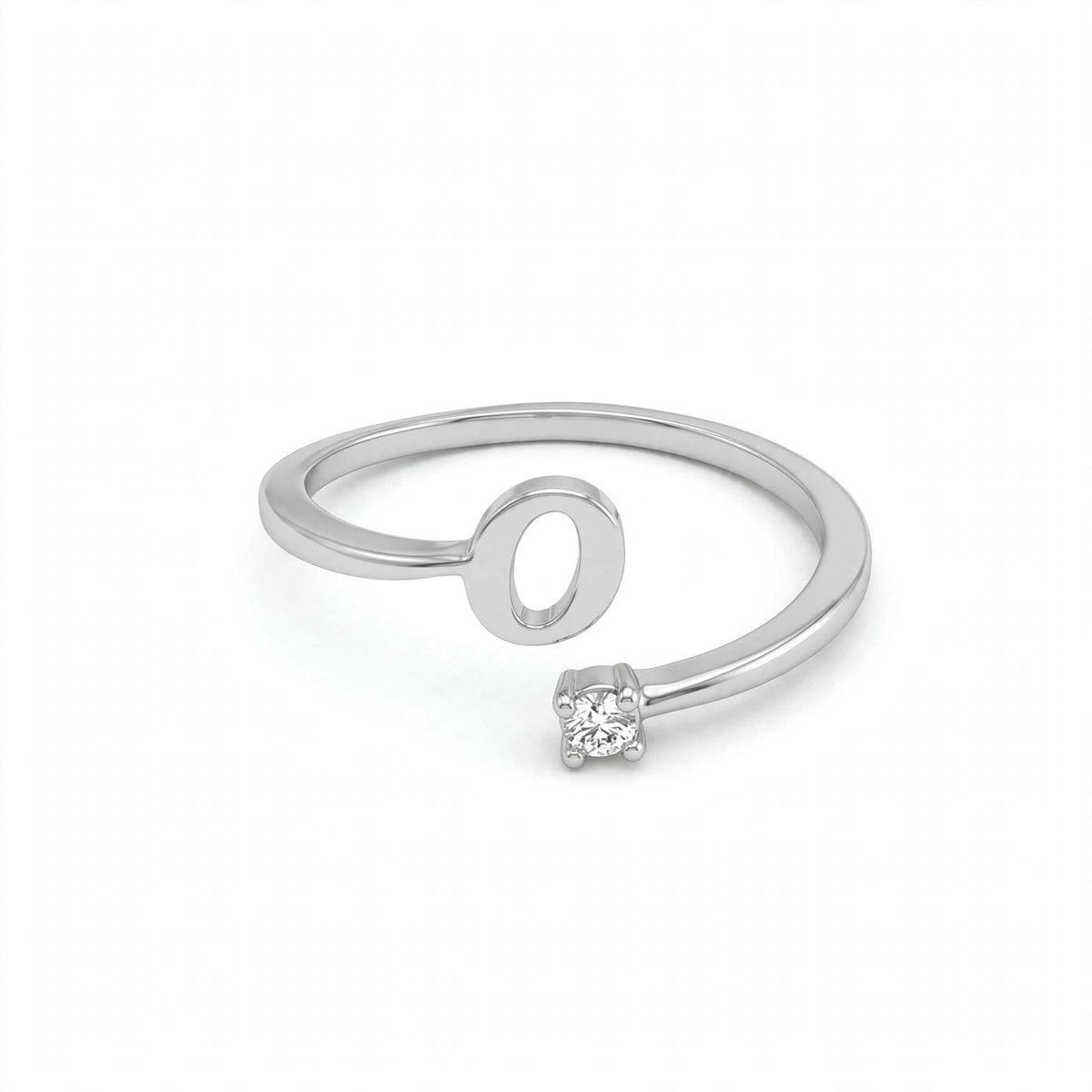خاتم بتصميم مفتوح حرف مقاس 4ملم Open-wrap ring letter size 4mm