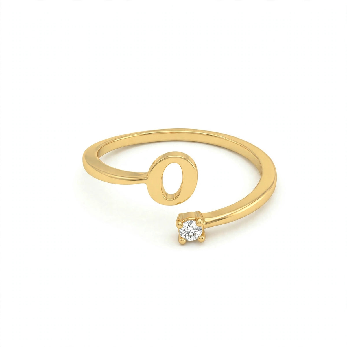 خاتم بتصميم مفتوح حرف مقاس 4ملم Open-wrap ring letter size 4mm