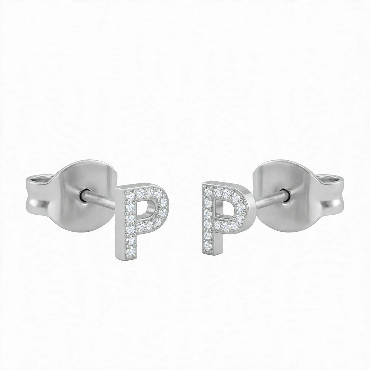 أقراط صغيرة على شكل حروف, مقاس 3 مم Petite stud earrings shaped letters size 3mm