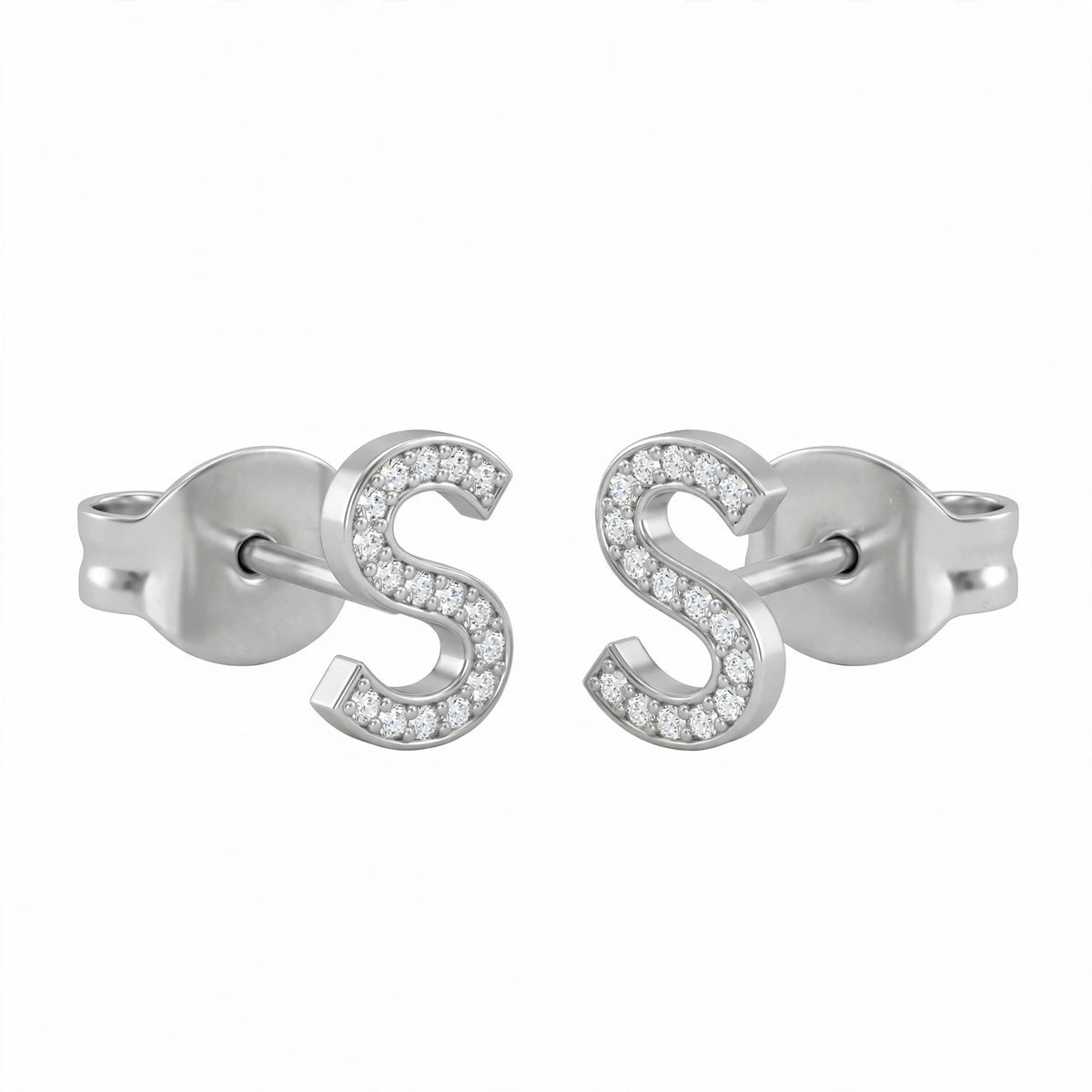 أقراط صغيرة على شكل حروف, مقاس 3 مم Petite stud earrings shaped letters size 3mm