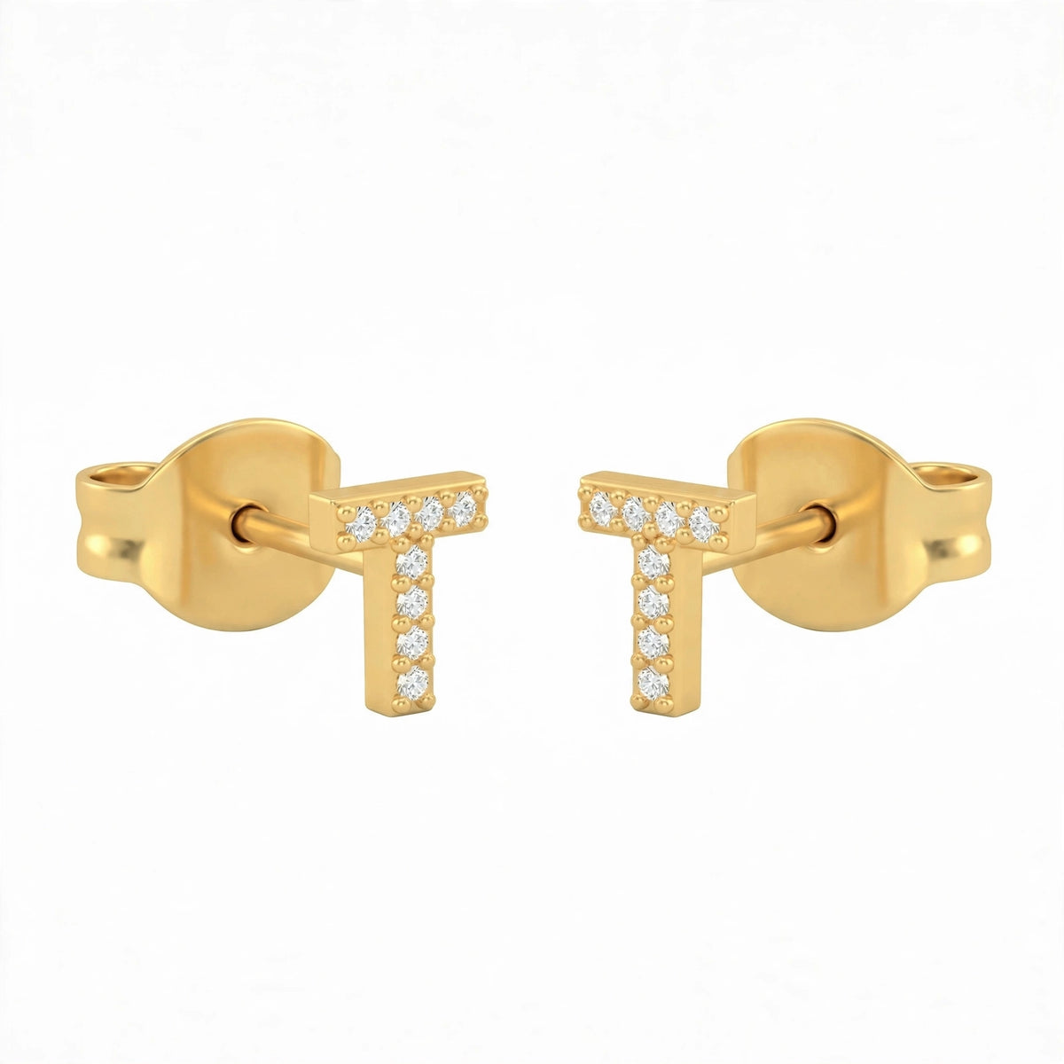 أقراط صغيرة على شكل حروف, مقاس 3 مم Petite stud earrings shaped letters size 3mm