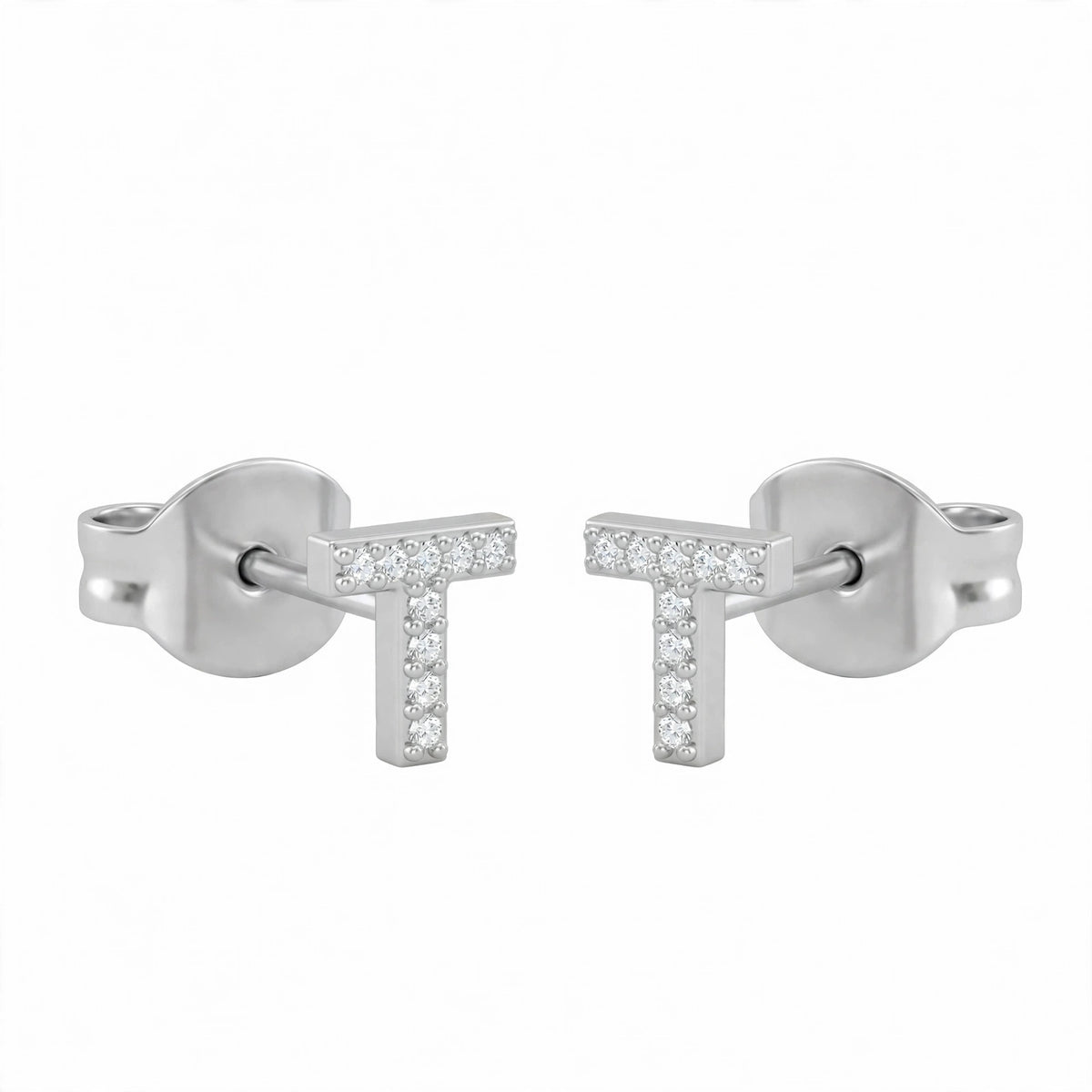 أقراط صغيرة على شكل حروف, مقاس 3 مم Petite stud earrings shaped letters size 3mm