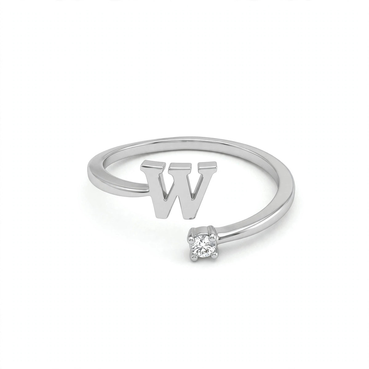 خاتم بتصميم مفتوح حرف مقاس 4ملم Open-wrap ring letter size 4mm