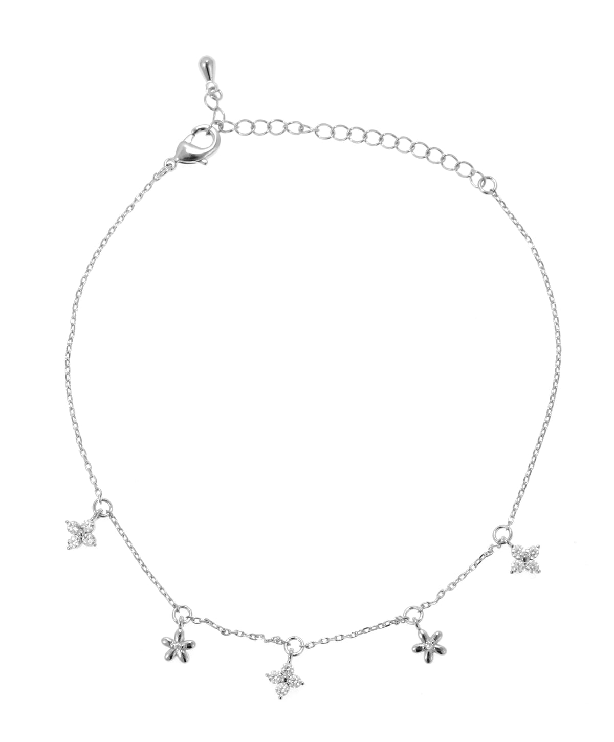خلخال رقيق بتصميم زهور ساحرة Delicate Floral Charm Anklet