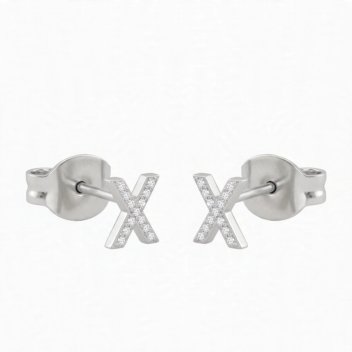 أقراط صغيرة على شكل حروف, مقاس 3 مم Petite stud earrings shaped letters size 3mm