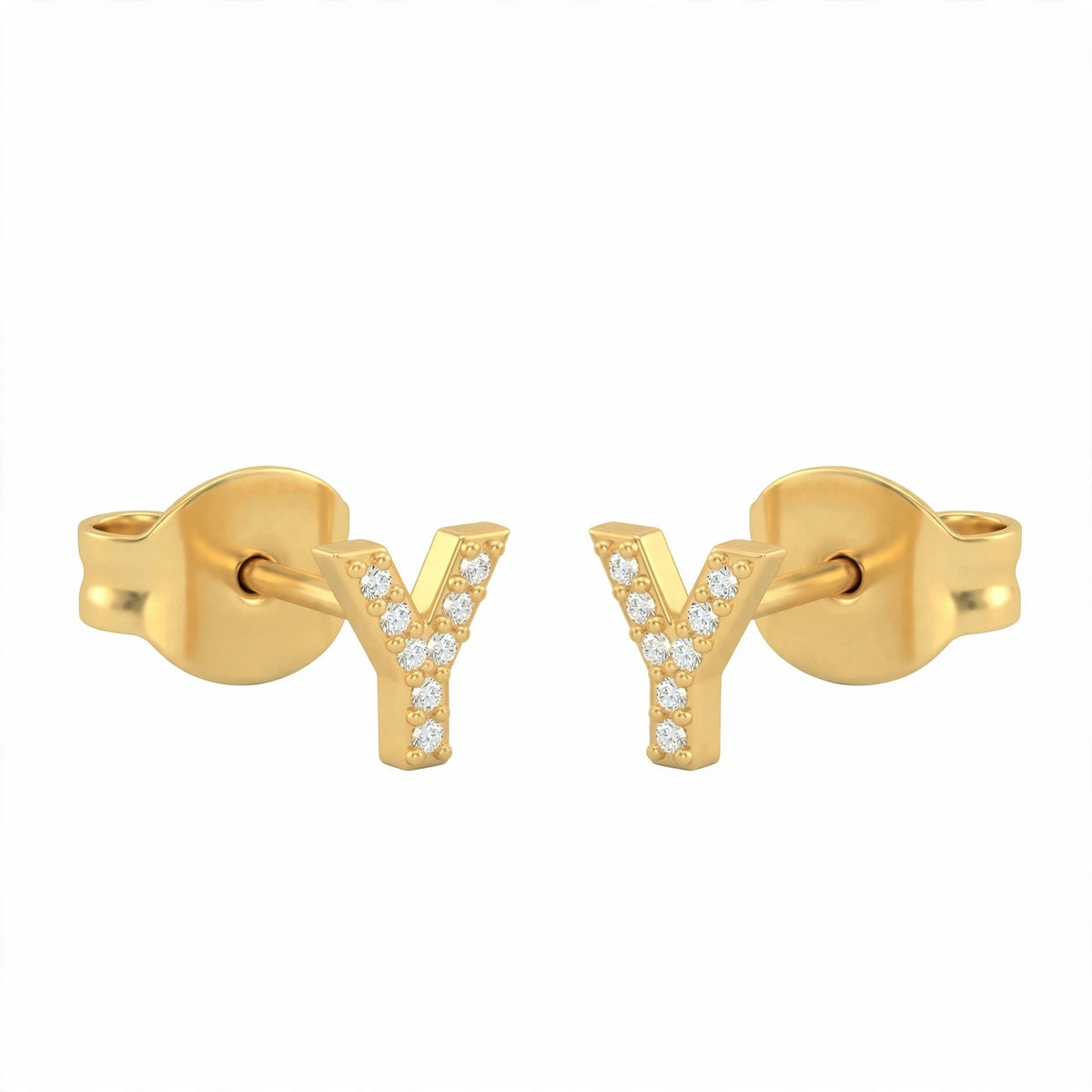 أقراط صغيرة على شكل حروف, مقاس 3 مم Petite stud earrings shaped letters size 3mm