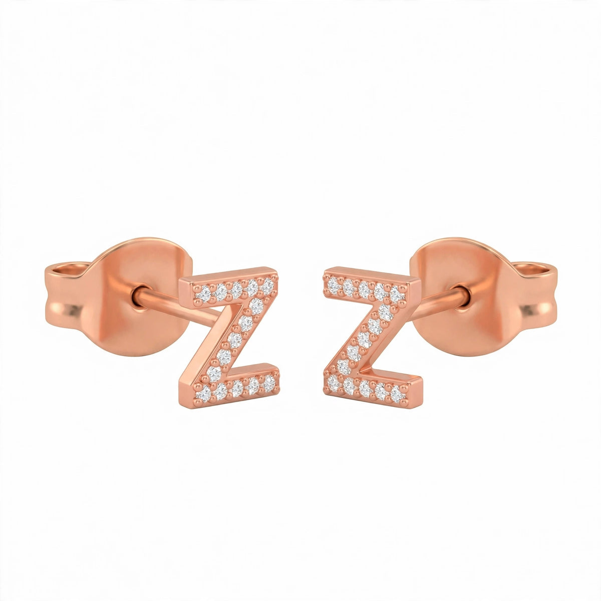 أقراط صغيرة على شكل حروف, مقاس 3 مم Petite stud earrings shaped letters size 3mm