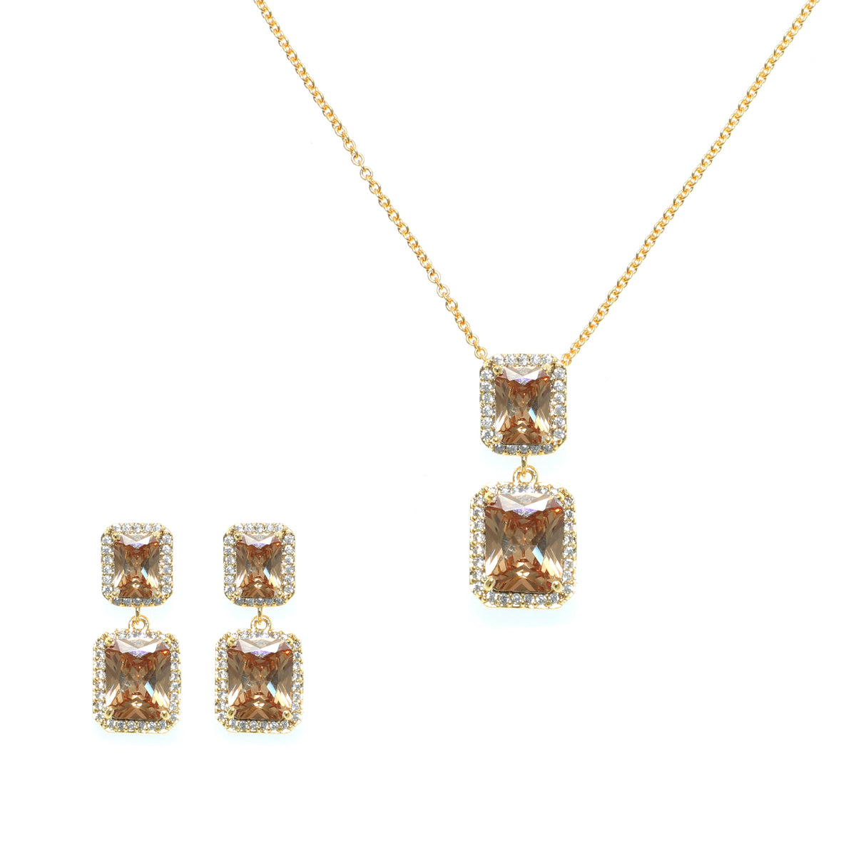 طقم زخارف هالة مزدوجة القطع الزمردي Double Emerald Cut Halo Motif Set