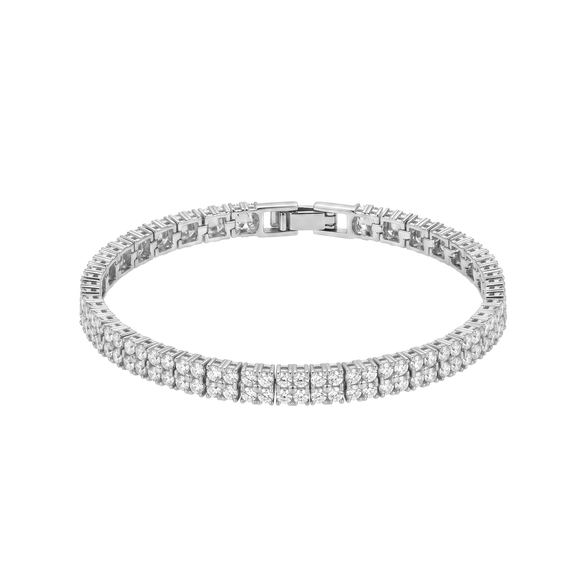 سوار بتصميم "تنس" مزدوج الصفوف Double-Row tennis style bracelet