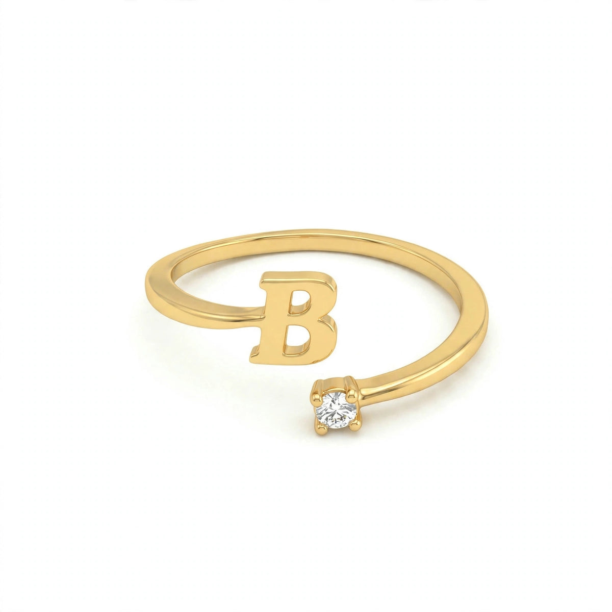 خاتم بتصميم مفتوح حرف مقاس 4ملم Open-wrap ring letter size 4mm