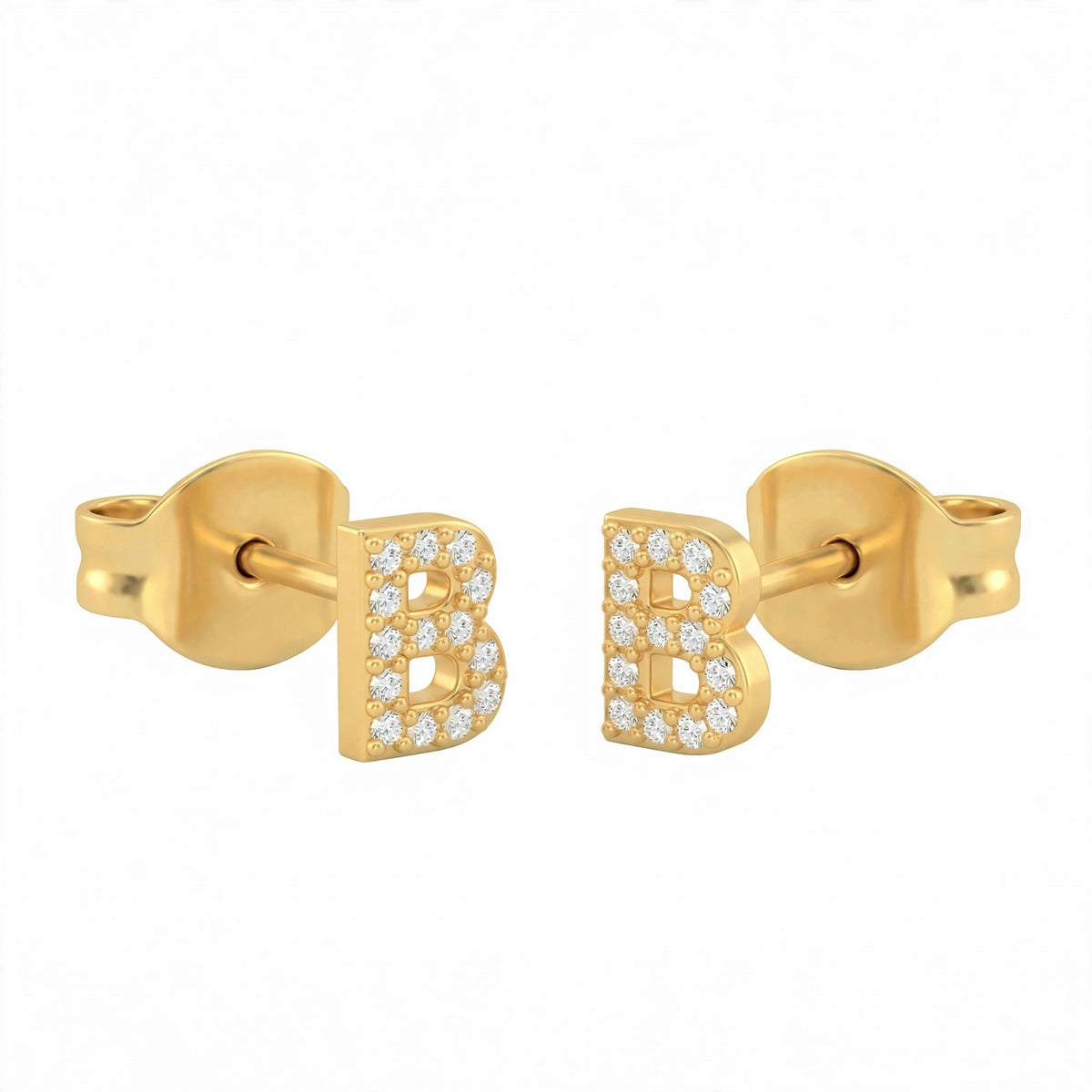 أقراط صغيرة على شكل حروف, مقاس 3 مم Petite stud earrings shaped letters size 3mm