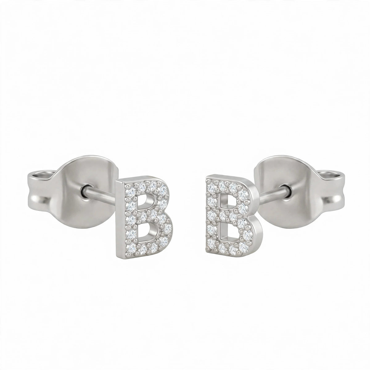 أقراط صغيرة على شكل حروف, مقاس 3 مم Petite stud earrings shaped letters size 3mm