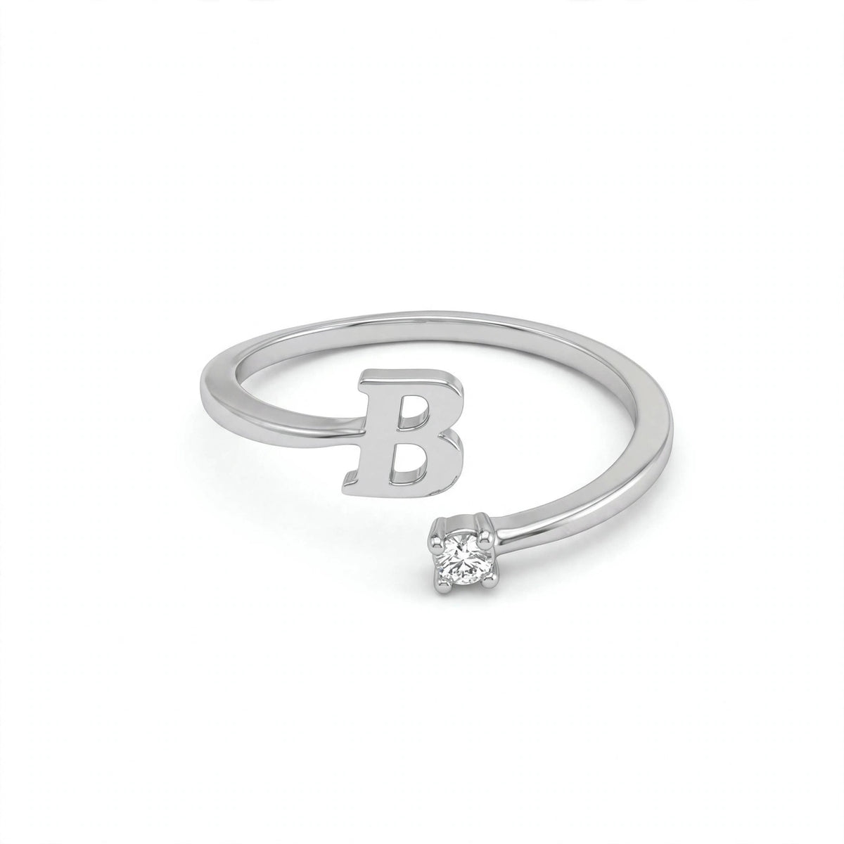 خاتم بتصميم مفتوح حرف مقاس 4ملم Open-wrap ring letter size 4mm