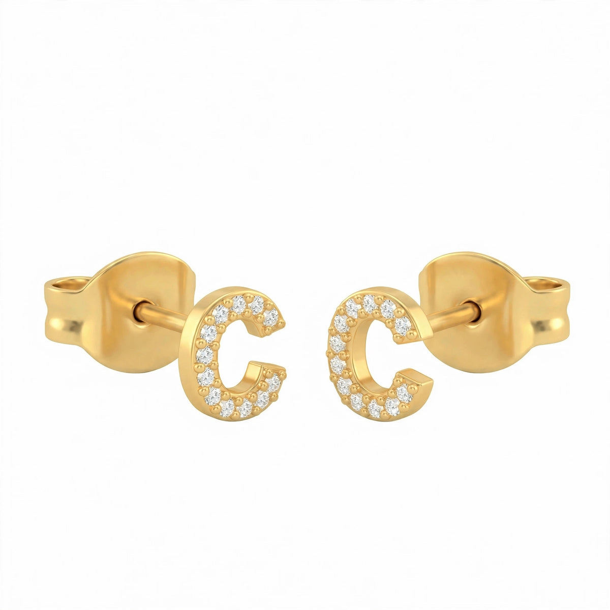 أقراط صغيرة على شكل حروف, مقاس 3 مم Petite stud earrings shaped letters size 3mm