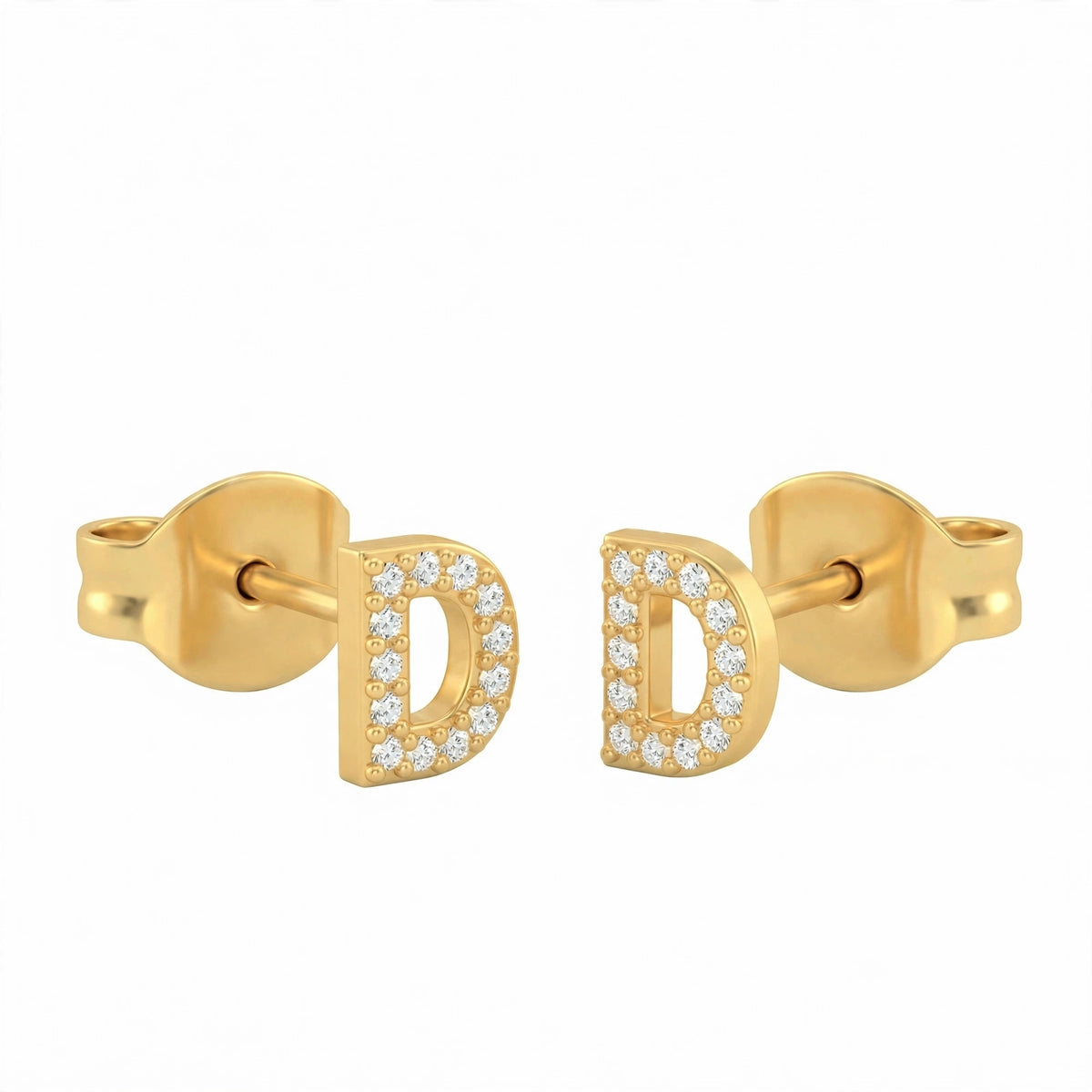 أقراط صغيرة على شكل حروف, مقاس 3 مم Petite stud earrings shaped letters size 3mm