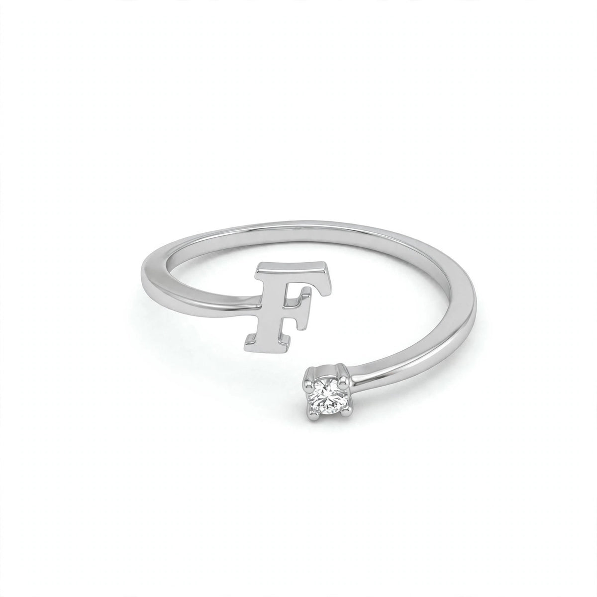 خاتم بتصميم مفتوح حرف مقاس 4ملم Open-wrap ring letter size 4mm