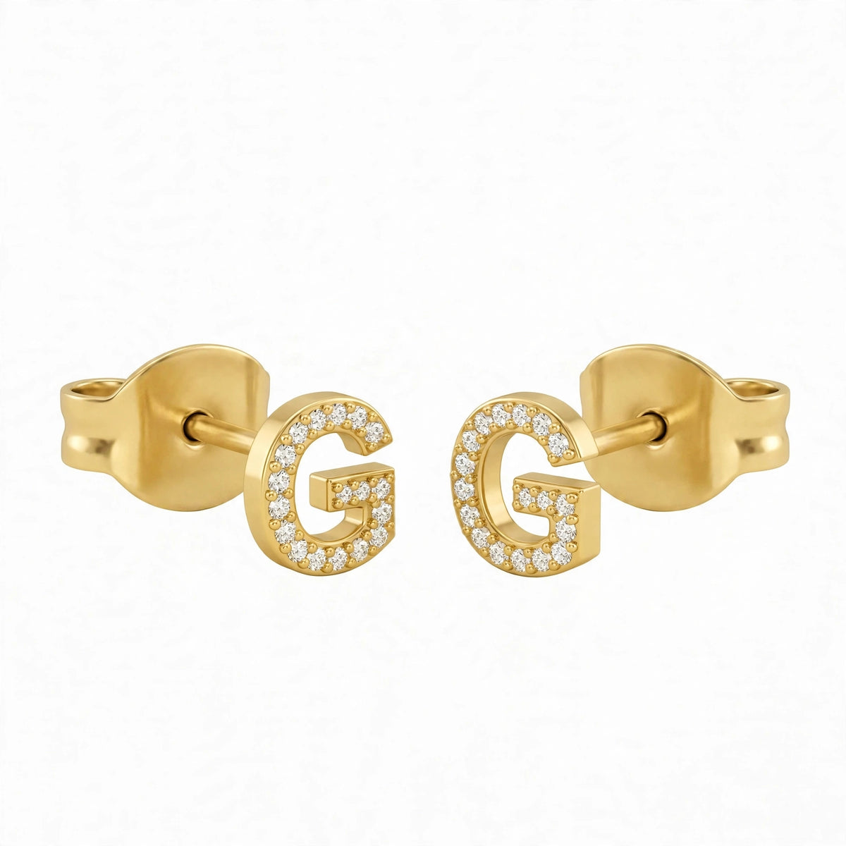 أقراط صغيرة على شكل حروف, مقاس 3 مم Petite stud earrings shaped letters size 3mm