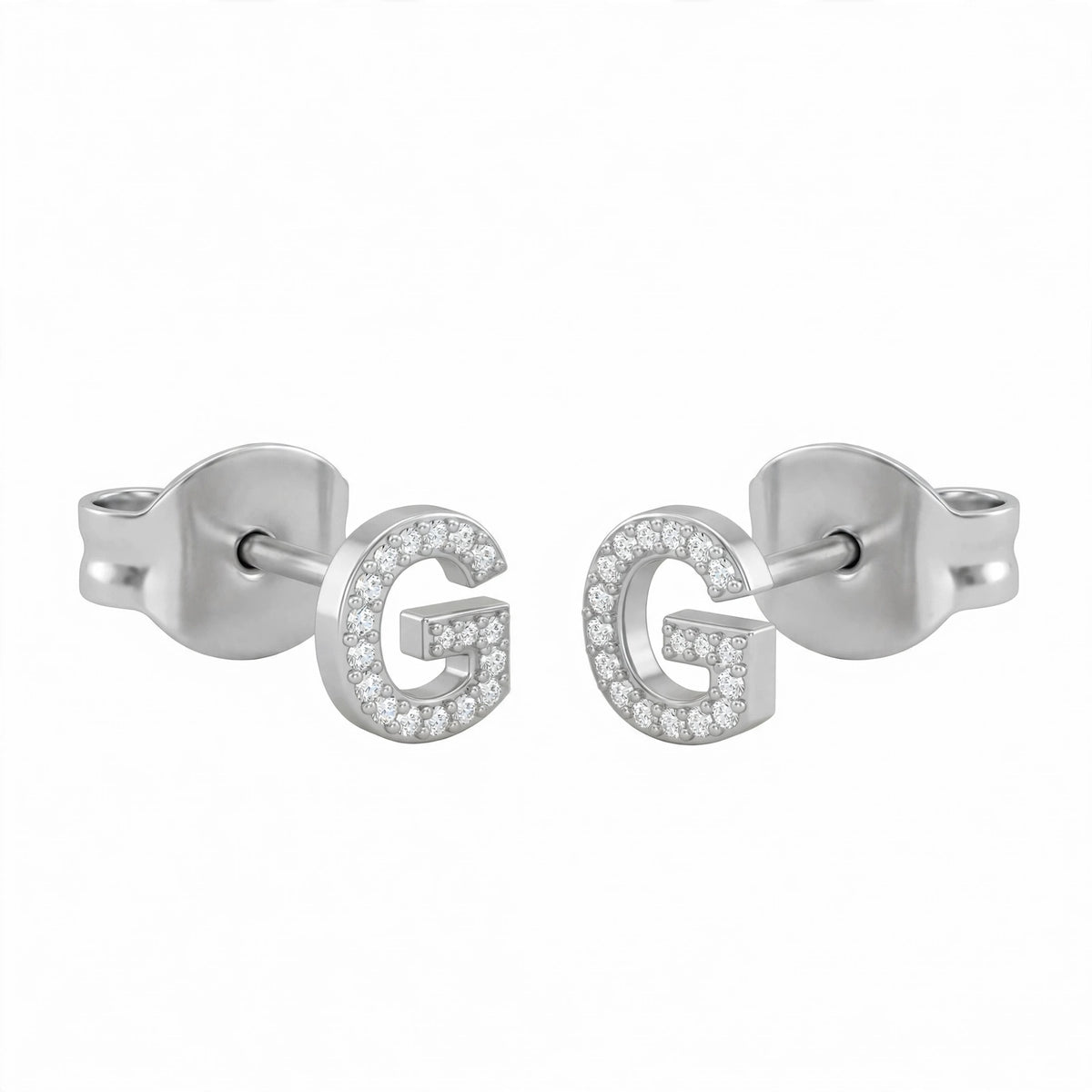 أقراط صغيرة على شكل حروف, مقاس 3 مم Petite stud earrings shaped letters size 3mm