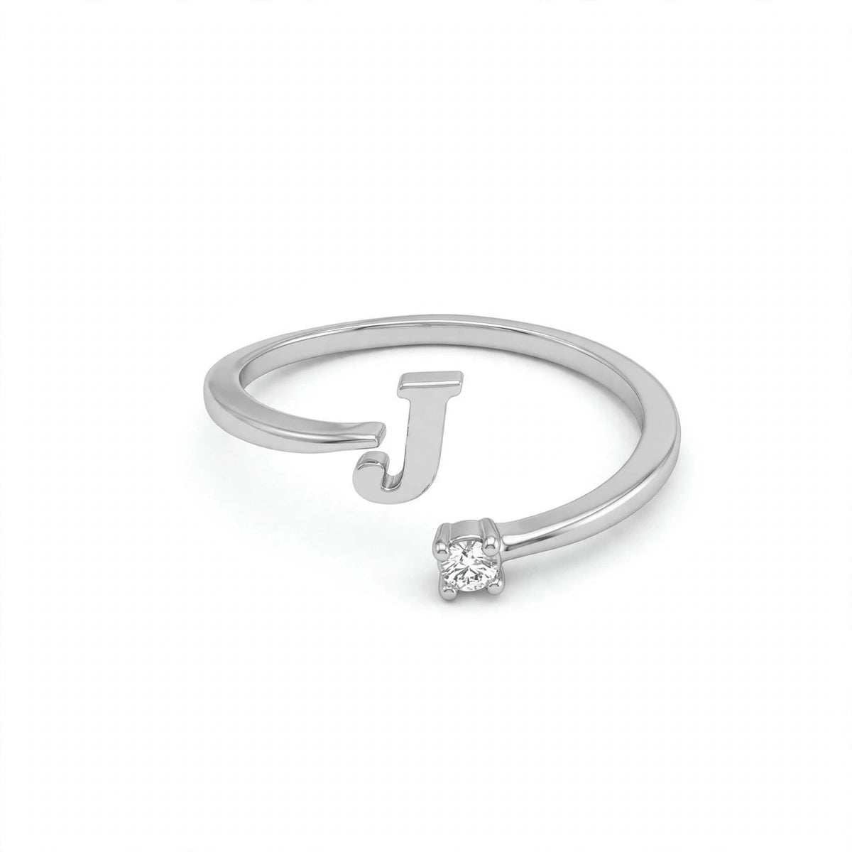 خاتم بتصميم مفتوح حرف مقاس 4ملم Open-wrap ring letter size 4mm