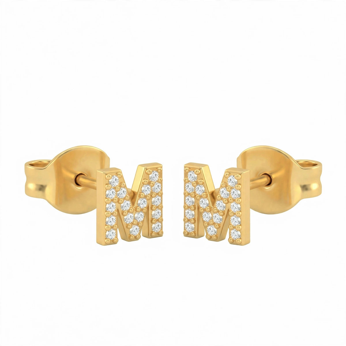 أقراط صغيرة على شكل حروف, مقاس 3 مم Petite stud earrings shaped letters size 3mm