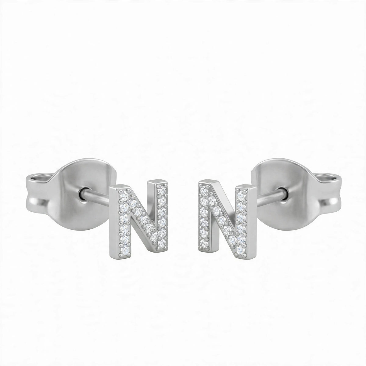أقراط صغيرة على شكل حروف, مقاس 3 مم Petite stud earrings shaped letters size 3mm