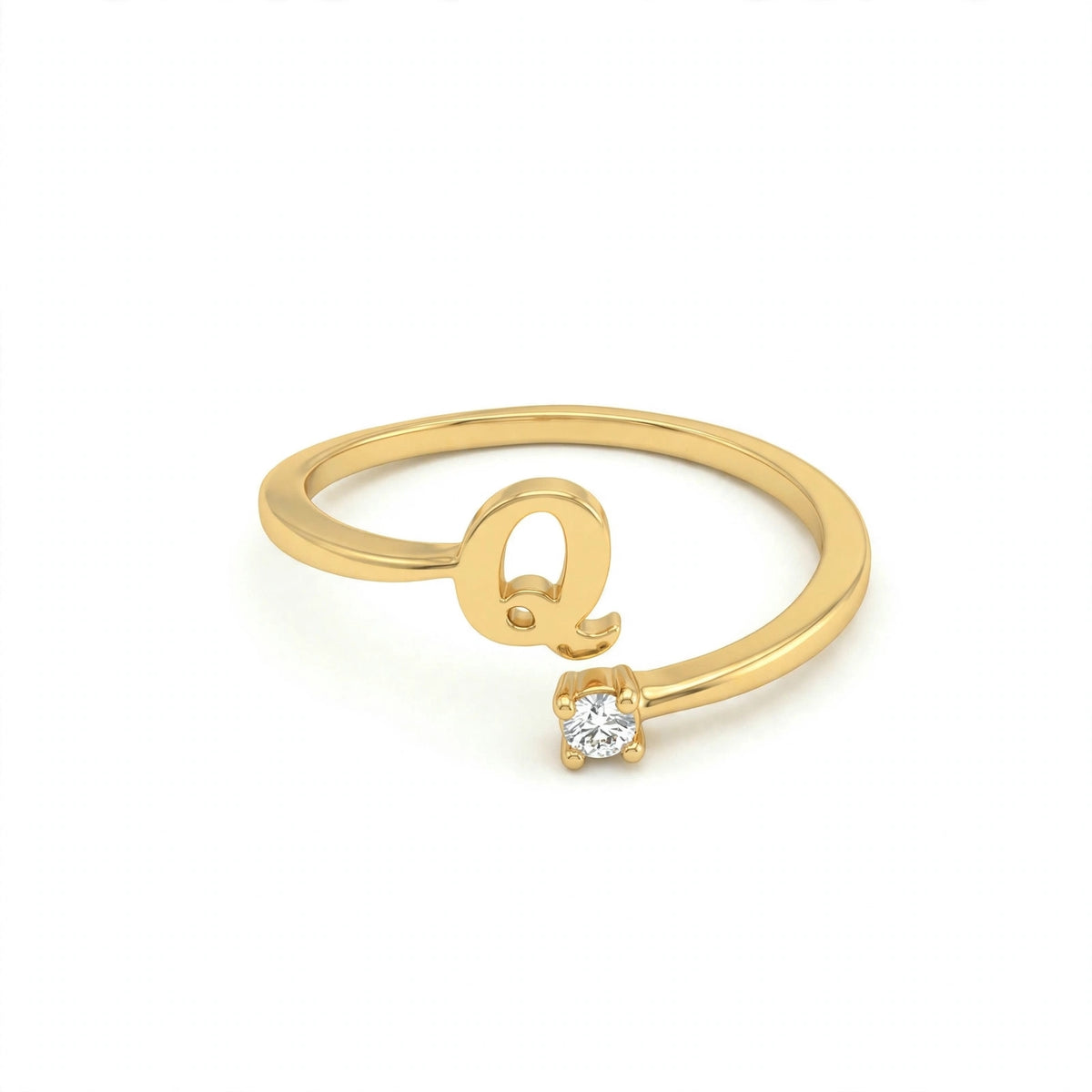 خاتم بتصميم مفتوح حرف مقاس 4ملم Open-wrap ring letter size 4mm