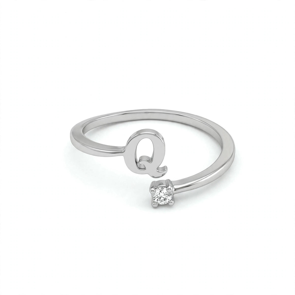 خاتم بتصميم مفتوح حرف مقاس 4ملم Open-wrap ring letter size 4mm