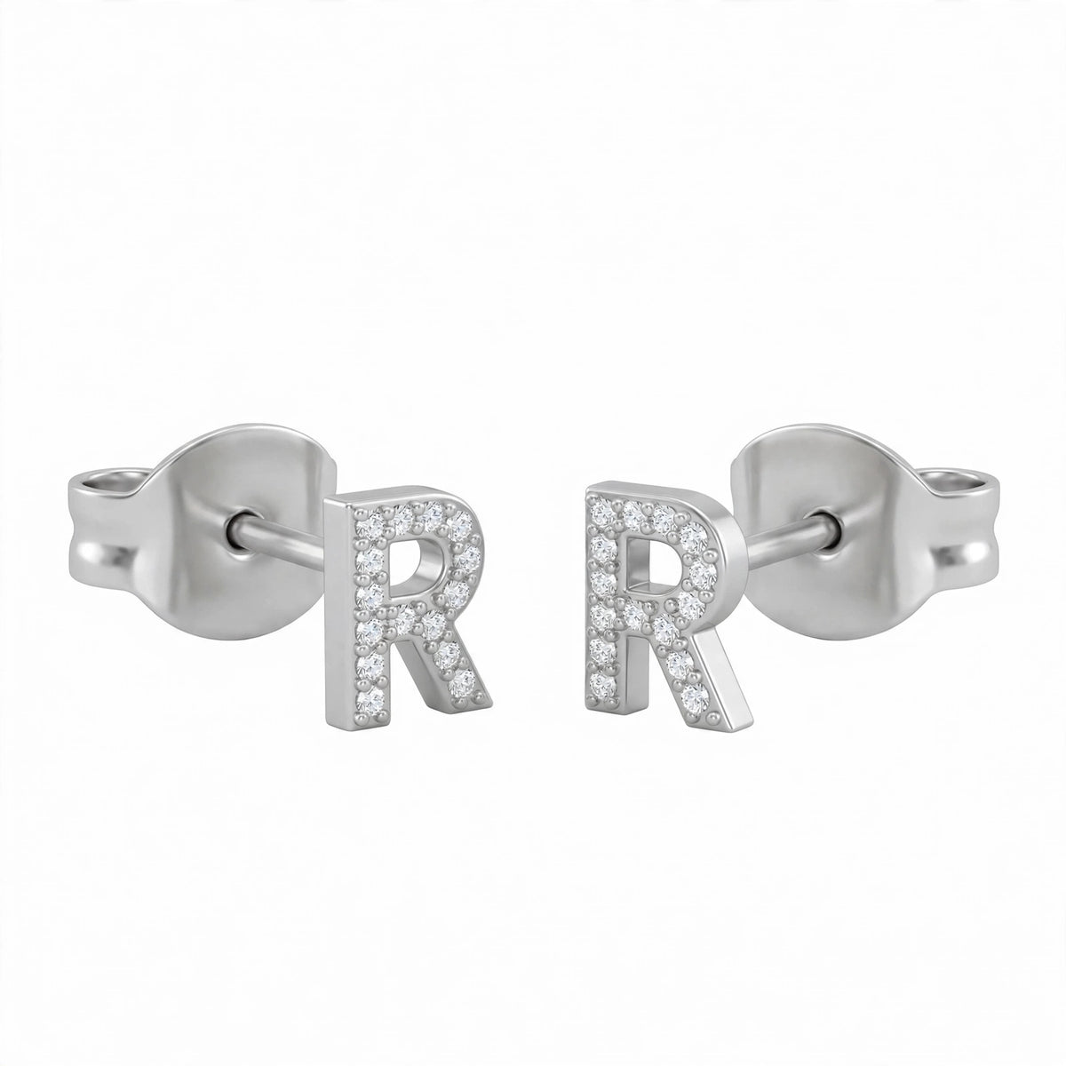أقراط صغيرة على شكل حروف, مقاس 3 مم Petite stud earrings shaped letters size 3mm