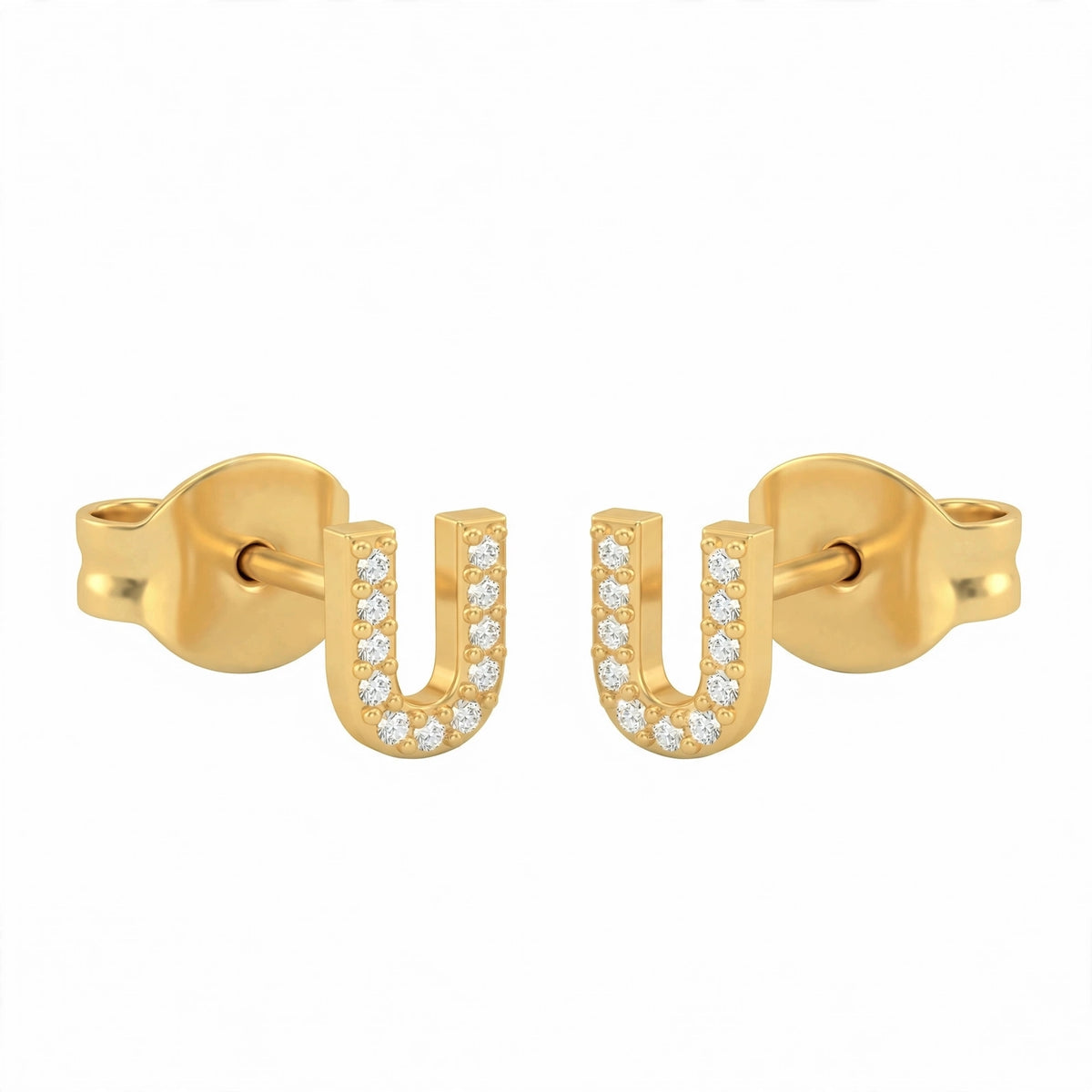 أقراط صغيرة على شكل حروف, مقاس 3 مم Petite stud earrings shaped letters size 3mm
