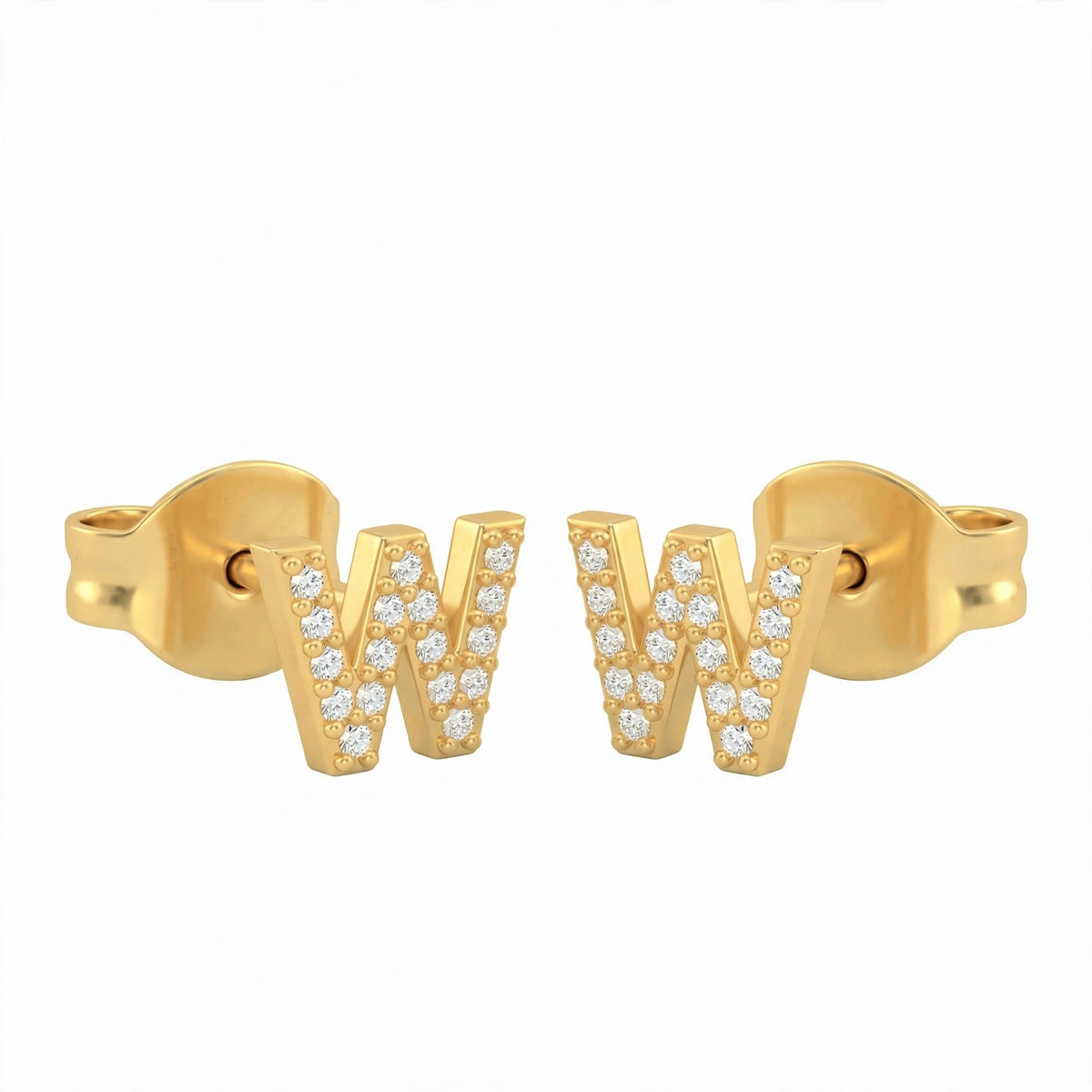 أقراط صغيرة على شكل حروف, مقاس 3 مم Petite stud earrings shaped letters size 3mm