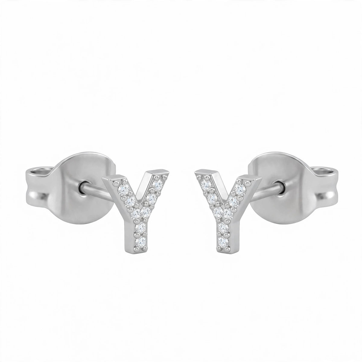 أقراط صغيرة على شكل حروف, مقاس 3 مم Petite stud earrings shaped letters size 3mm