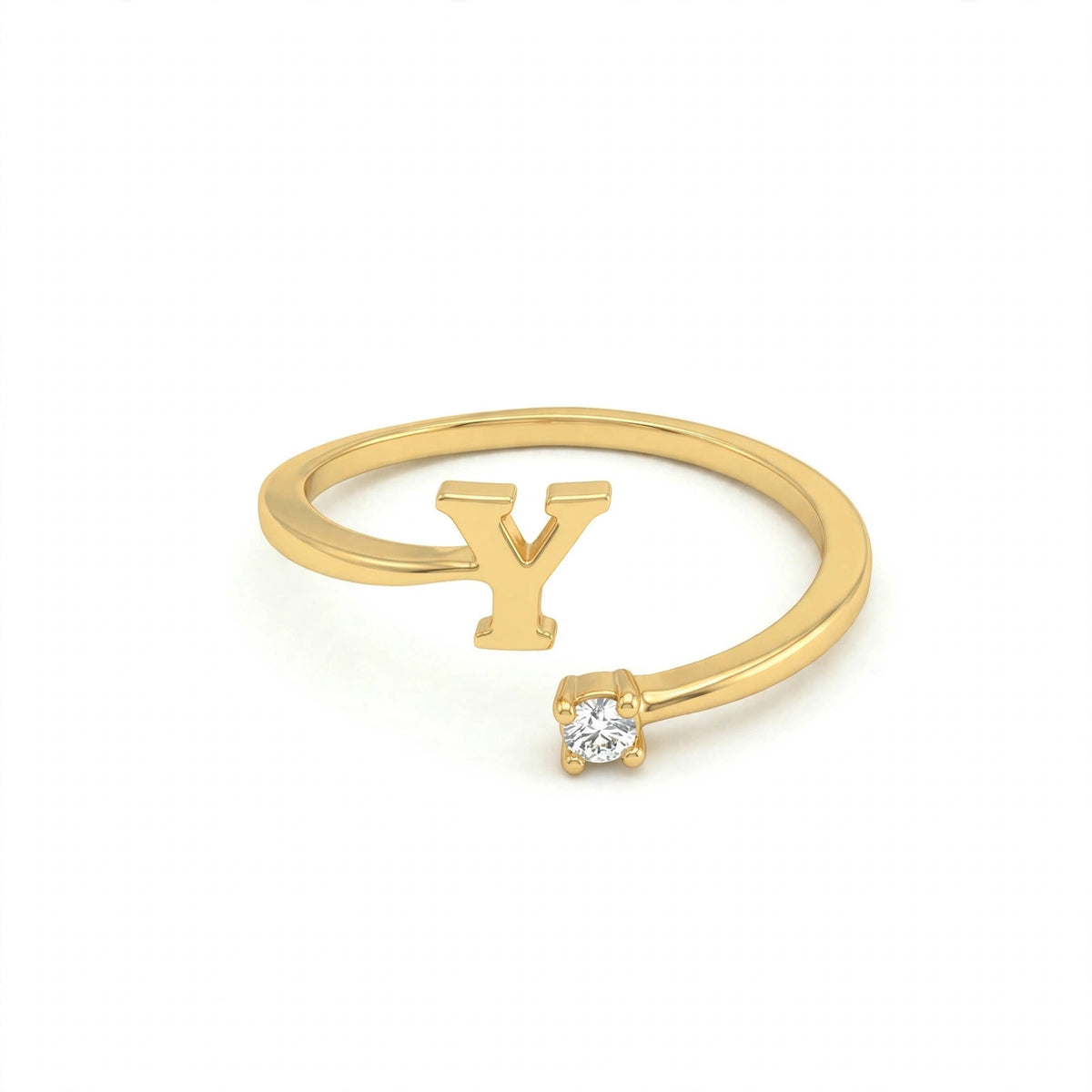 خاتم بتصميم مفتوح حرف مقاس 4ملم Open-wrap ring letter size 4mm