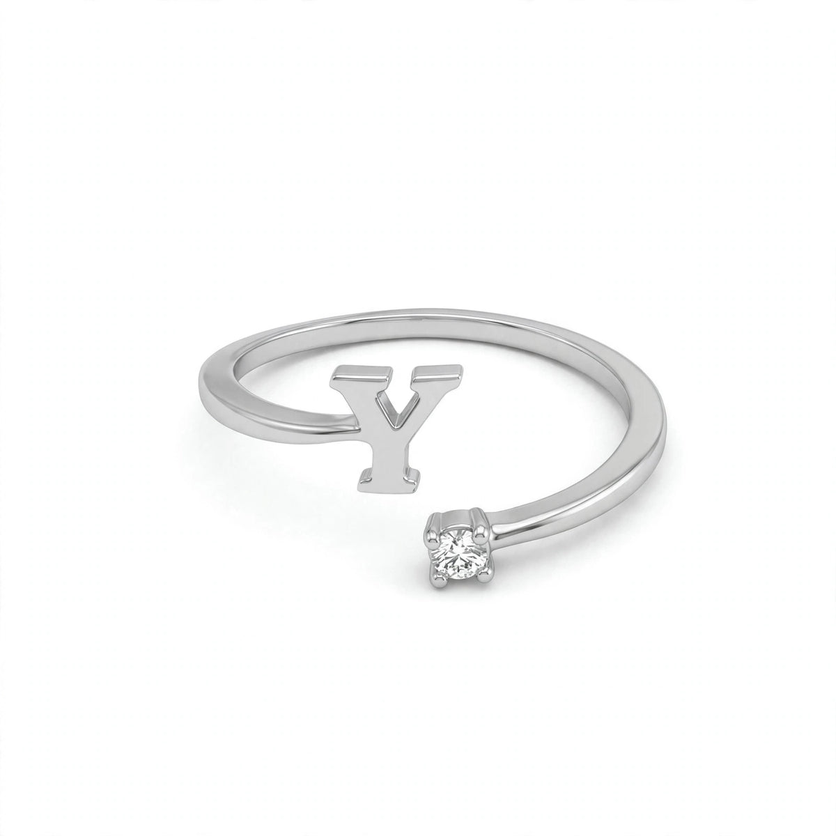 خاتم بتصميم مفتوح حرف مقاس 4ملم Open-wrap ring letter size 4mm