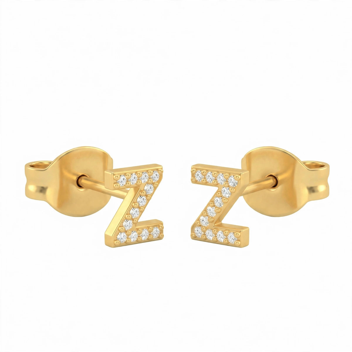 أقراط صغيرة على شكل حروف, مقاس 3 مم Petite stud earrings shaped letters size 3mm