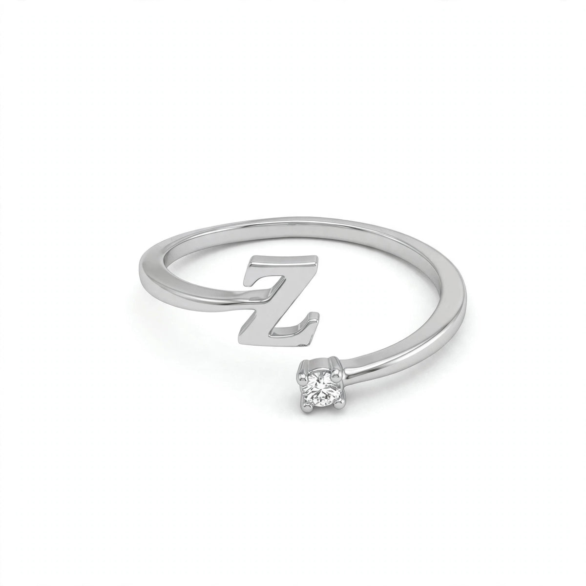 خاتم بتصميم مفتوح حرف مقاس 4ملم Open-wrap ring letter size 4mm