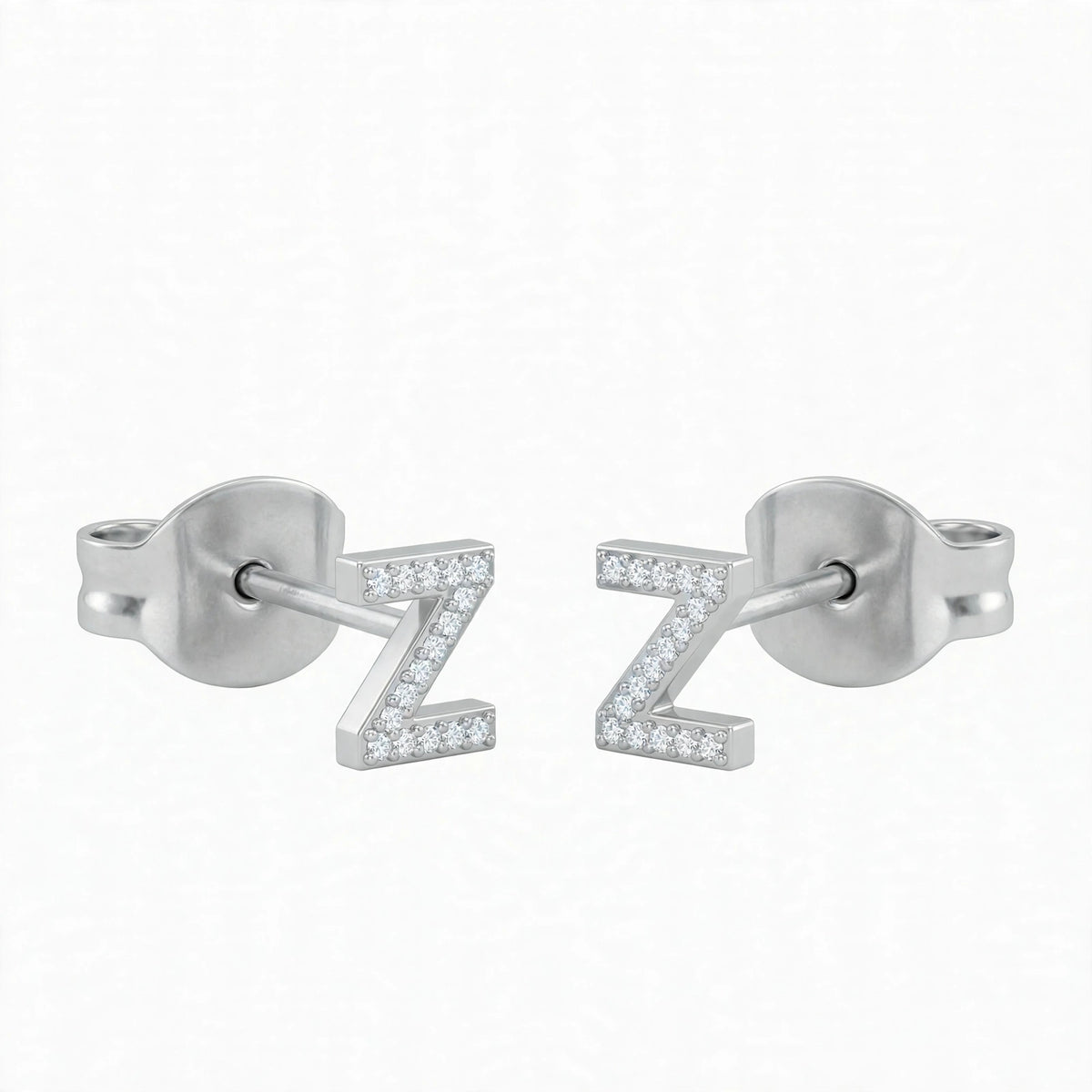 أقراط صغيرة على شكل حروف, مقاس 3 مم Petite stud earrings shaped letters size 3mm