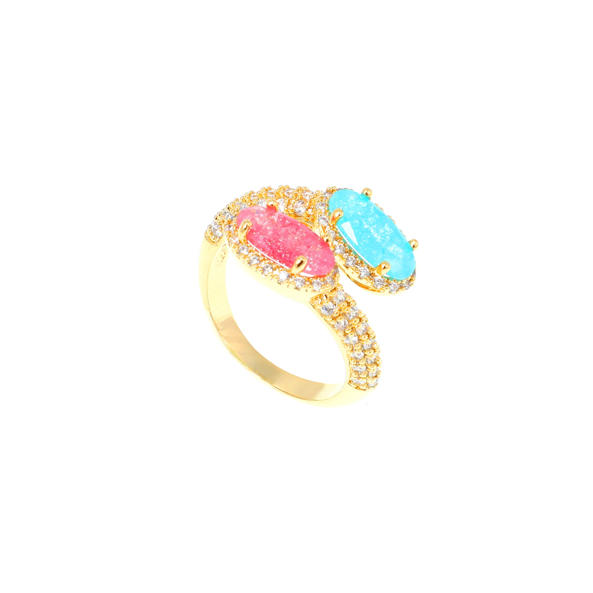 خاتم بتصميم فاخر مفعم بالحيوية والألوان المشرقة Ring with a luxurious design, brimming with vibrancy and bright colors.